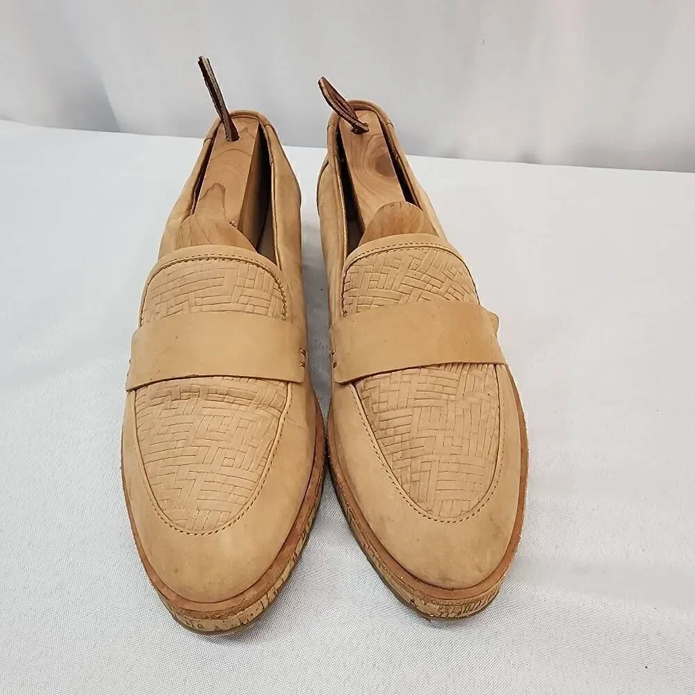 Aldo Size 7 Women's Calixta Suede Leather Cork Platform Loafers Casual Comfort G